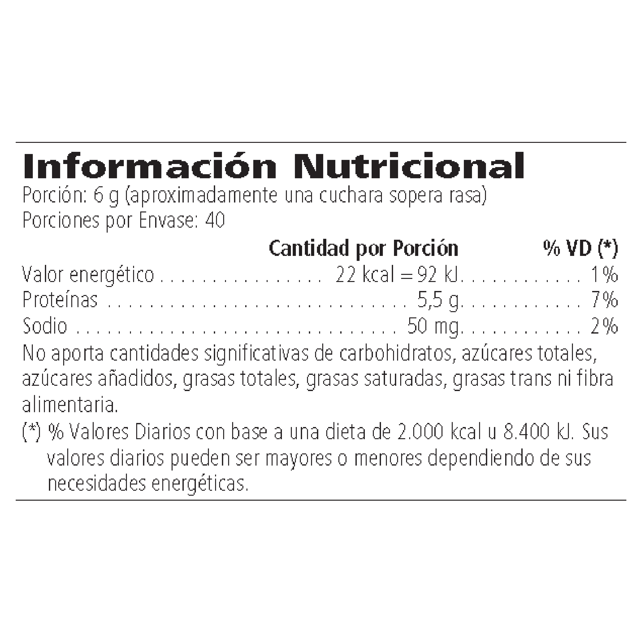 Proteína Personalizada en Polvo Sabor Natural 240 g