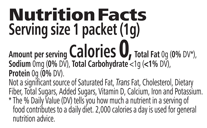 N-R-G Tea Select 30 packets Passionfruit Hibiscus Nutritional Facts