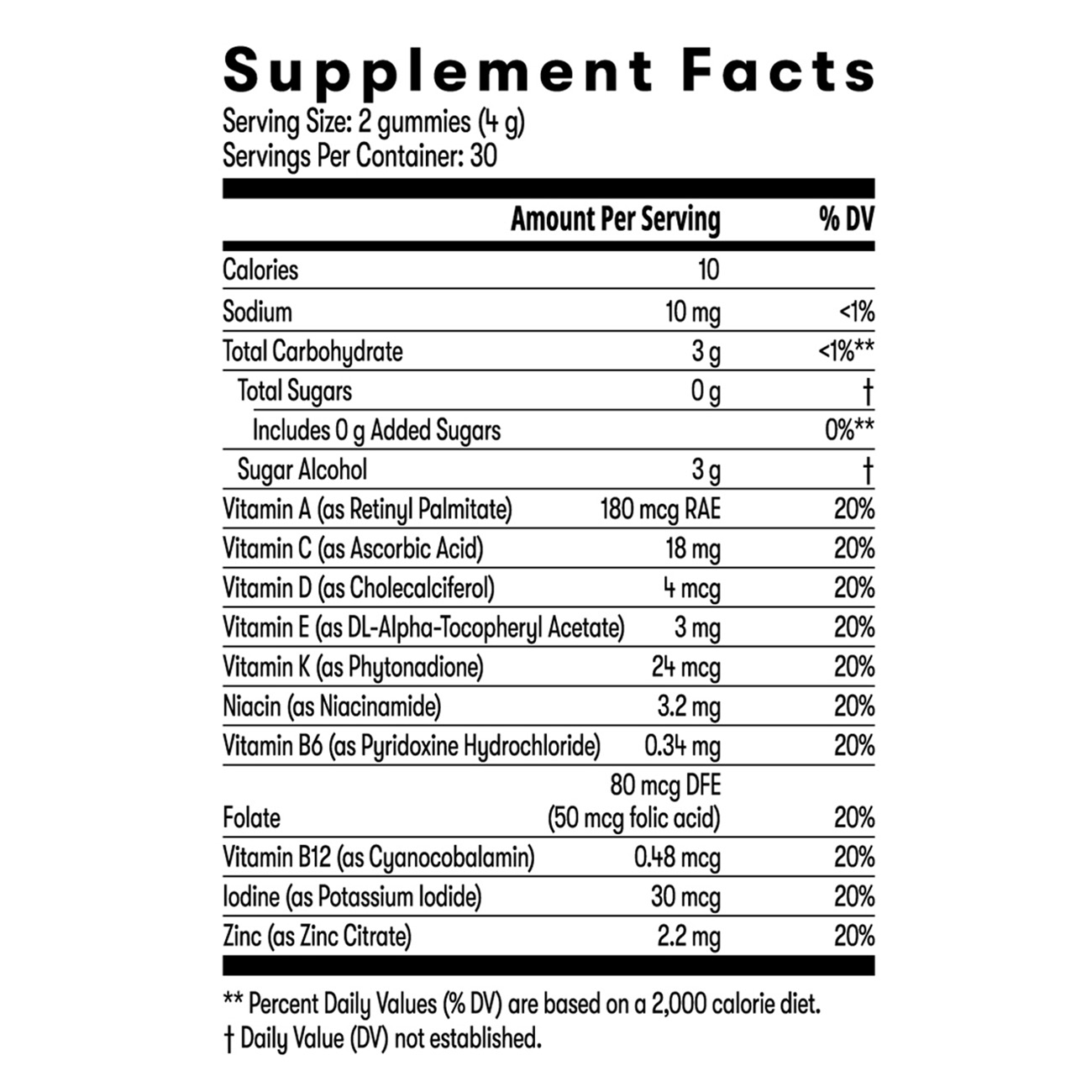 Herbalife Kids Immune Health* + Multivitamin 60 Gummies Nutrition Facts