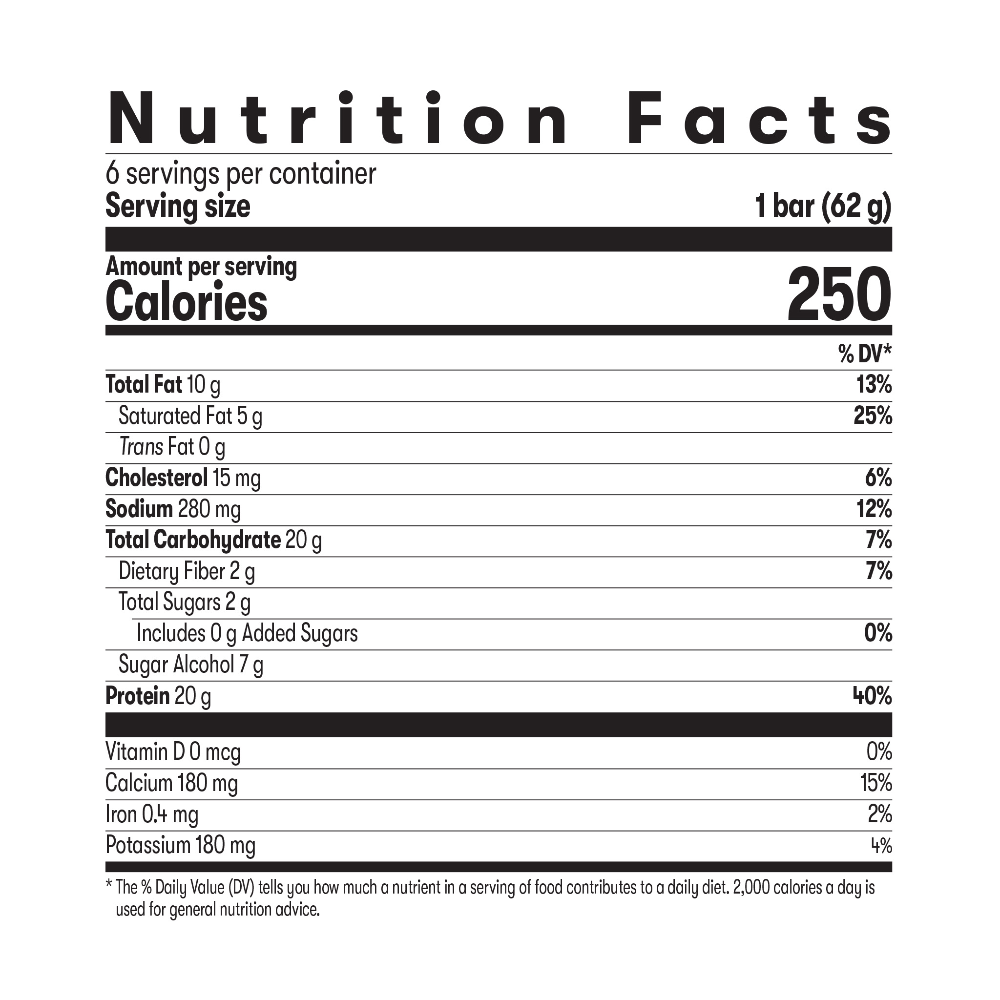 Herbalife24 ACHIEVE Protein Bar 6 bars nutritional information