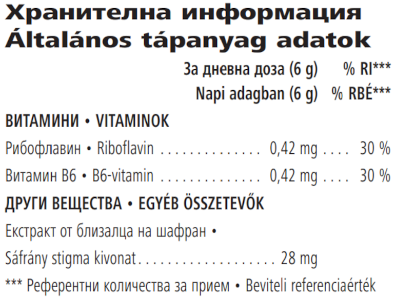 Herbalife Night Mode Лайка и праскова 180 г. Хранителна информация