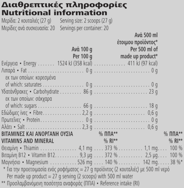 Herbalife24® CR7 Drive Acai berry 540 g Διαθρεπτικές πληροφορίες