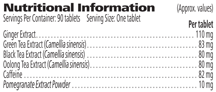 Herbal Control Herbal Control Nutritional Information