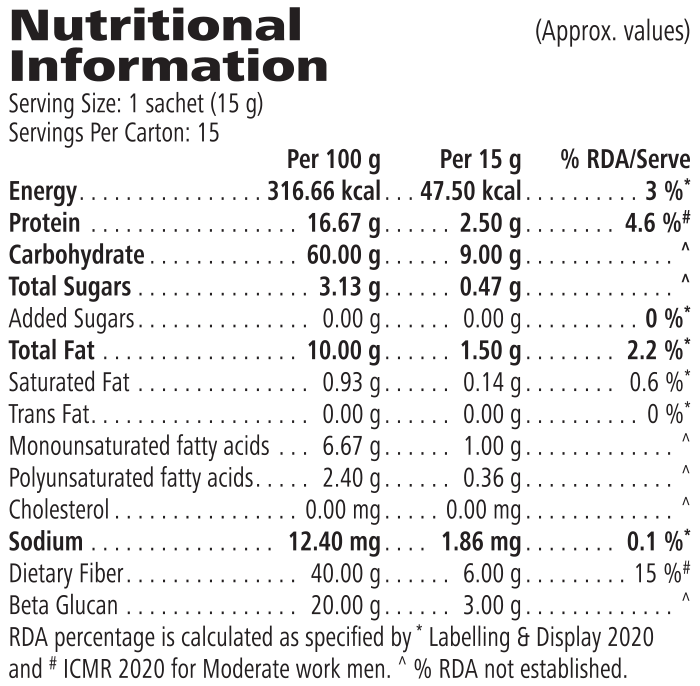 Beta Heart Herbalife Beta Heart Vanilla Nutritional Information