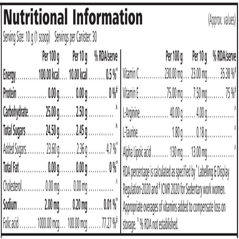Herbalife Niteworks® Lemon Nutritional Information
