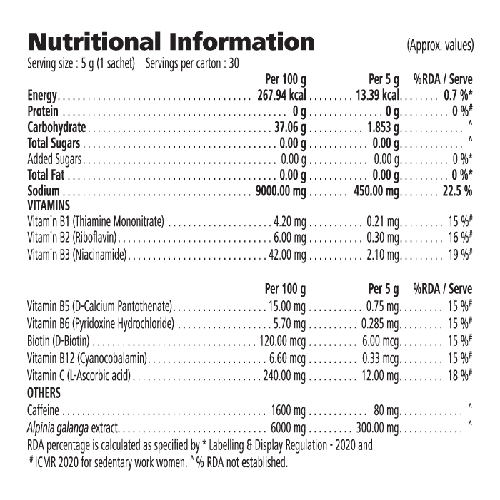 Liftoff  nutritional info label image - #507K IN