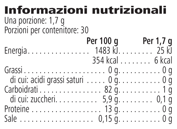 Informazioni Nutrizionali