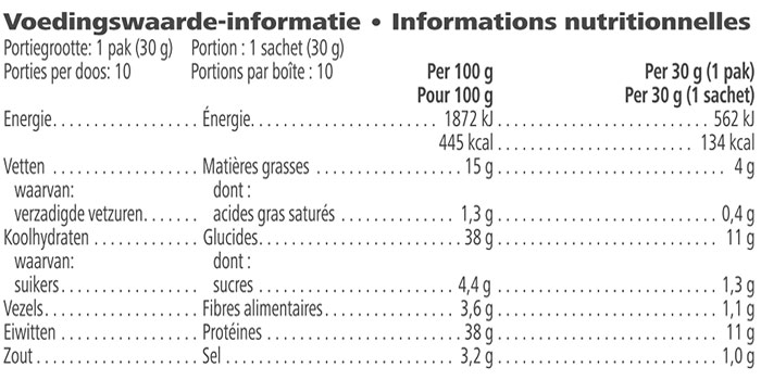 Herbalife Proteïne Chips Barbecue Voedingswaarde-informatie