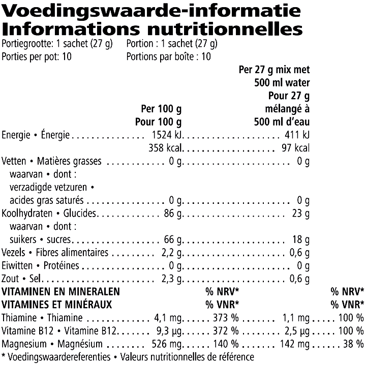 Herbalife24® CR7 Drive Açai Bessen Voedingswaarde-informatie