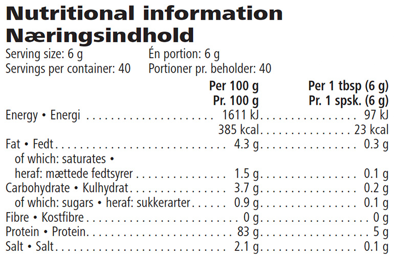 Herbalife ​Formuła 3 Odżywka białkowa Wartość odżywcza