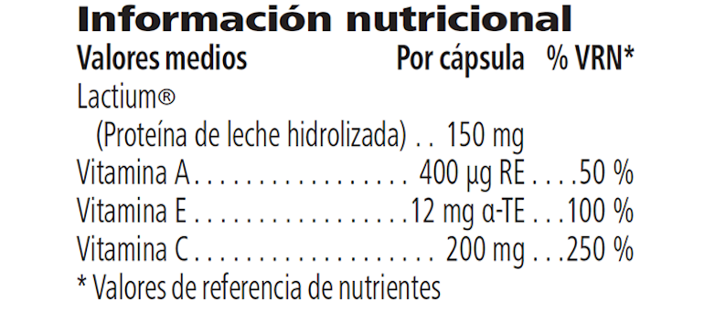 Información nutricional