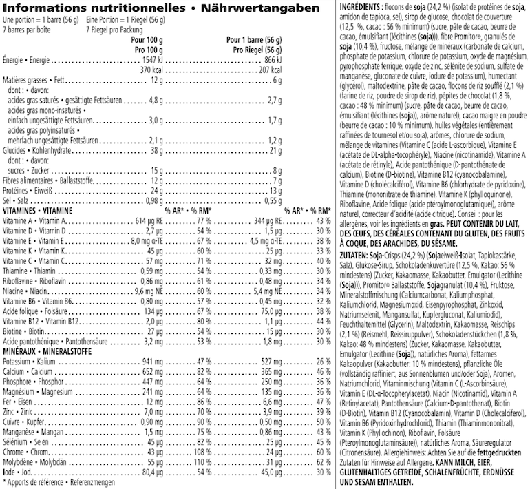 Nährwertangaben