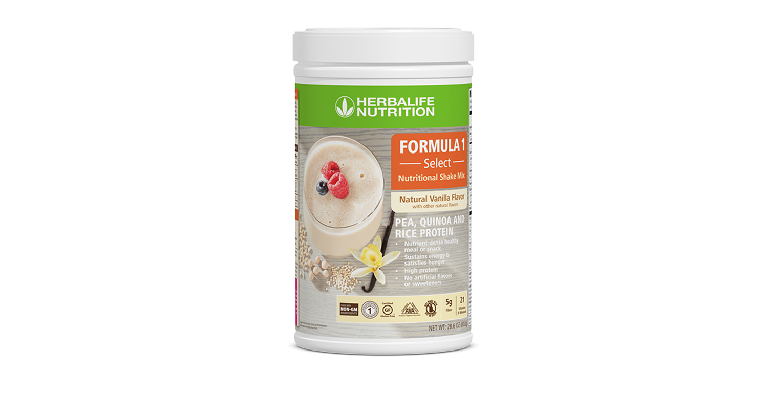 HERBALIFE Formula 1 Select: Nutritional Shake Mix - Natural Vanilla flavor  810g, Nutrient Dense Healthy Meal or Snack, High Protein, No Artificial