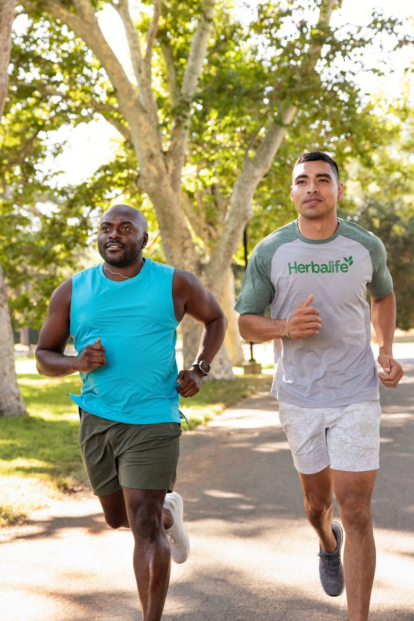 Men running