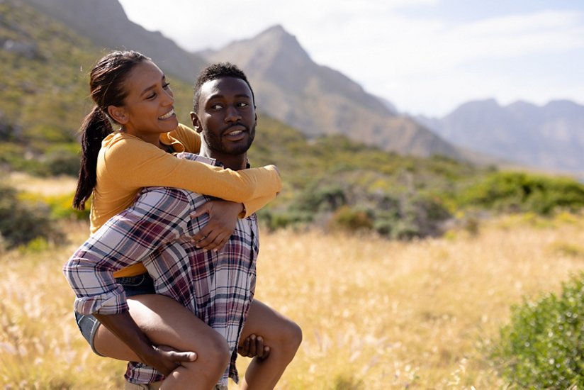 Couple on a mountain hike