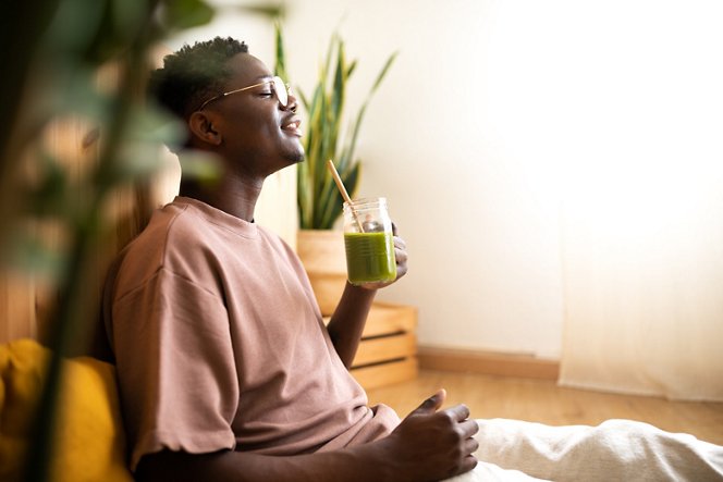 Man Drinking Shake