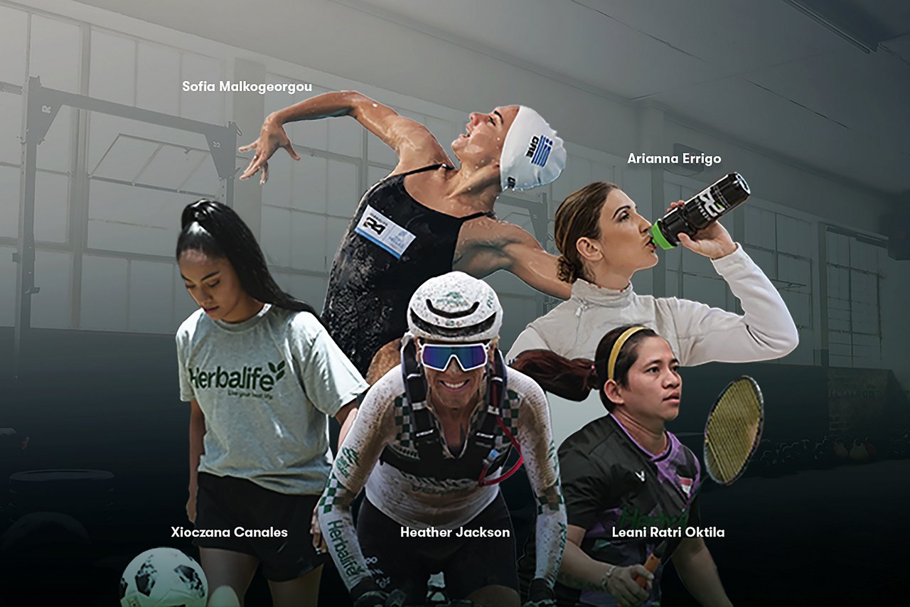 Banner web de Hero para la campaña Her que muestra a las atletas femeninas patrocinadas por Herbalife