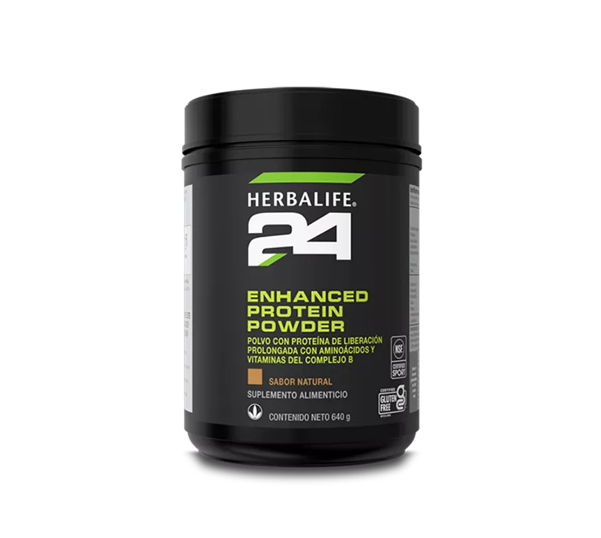 Herbalife® 24 Enhanced Protein Powder Polvo con proteína de liberación prolongada con aminoácidos y vitaminas del complejo B sabor natural 640 g