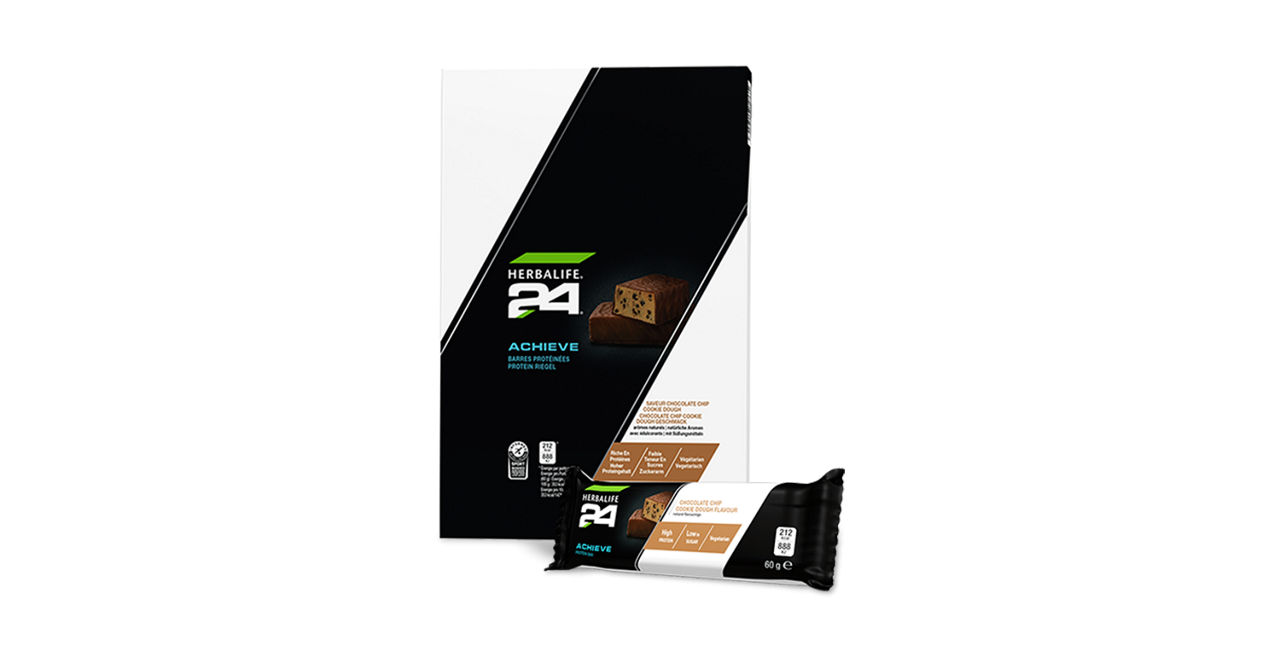 H24 Achieve Protein Riegel Chocolate Chip Cookie Dough, 6 Riegel je 60 g
