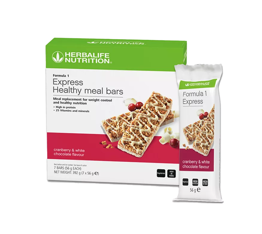 Herbalife Foruma 1 Express Healthy Meal Bar Cranberry & White Chocolate 7 Bars