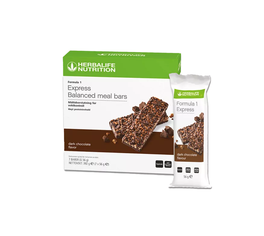 Herbalife Formula 1 Express Balanced Meal Bars Dark Chocolate 7x56g