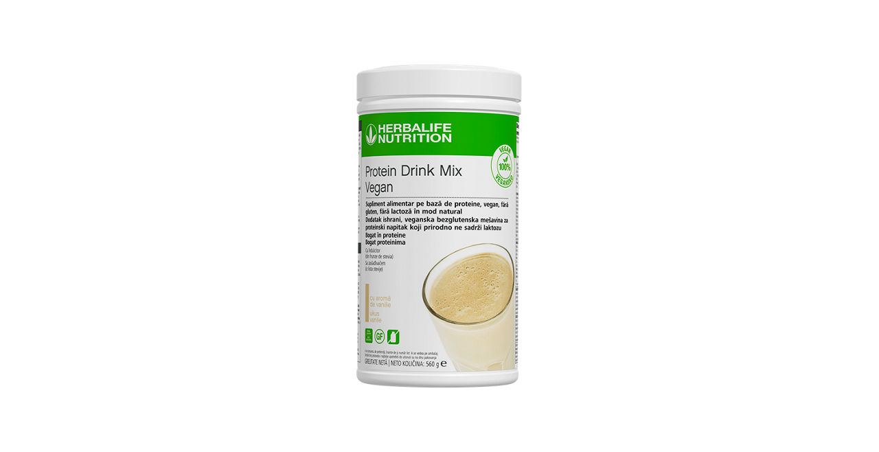 PROTEIN DRINK MIX VEGAN - CU AROMĂ DE VANILIE