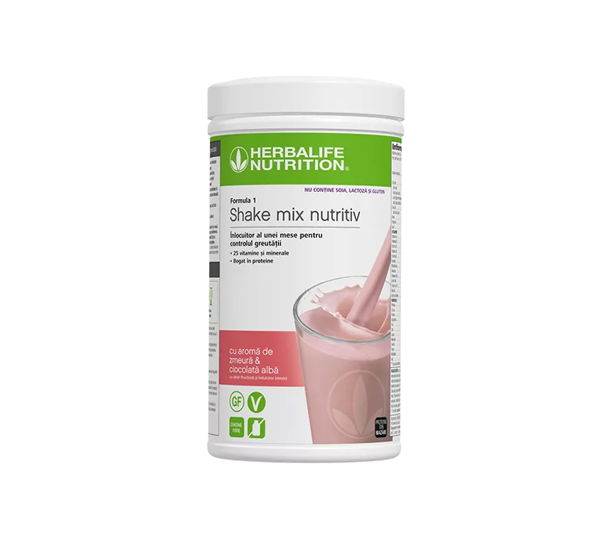 Formula 1 Shake Mix Nutritiv cu aromă de Zmeură & Ciocolată Albă