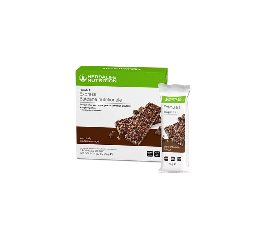 Herbalife Formula 1 Express Batoane Nutriționale Ciocolată Neagră 7 x 56g