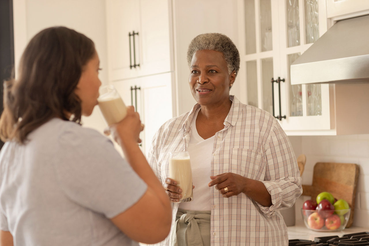 Women drinking shakes