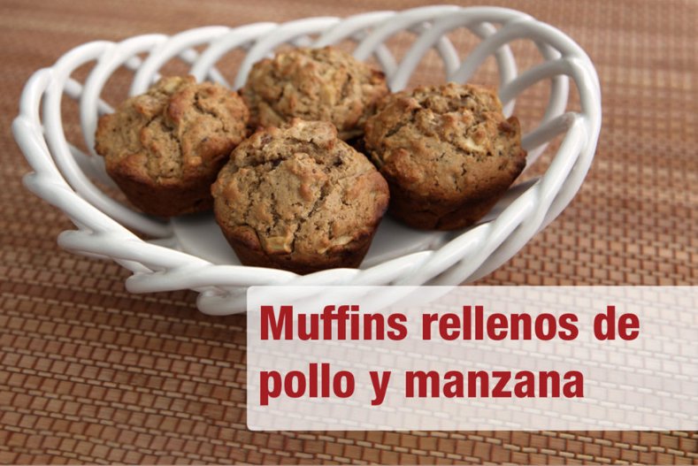 Muffins rellenos de pollo y manzana