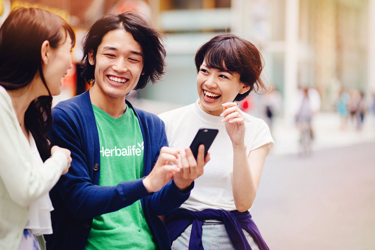Young people having fun outdoors in Tokyo