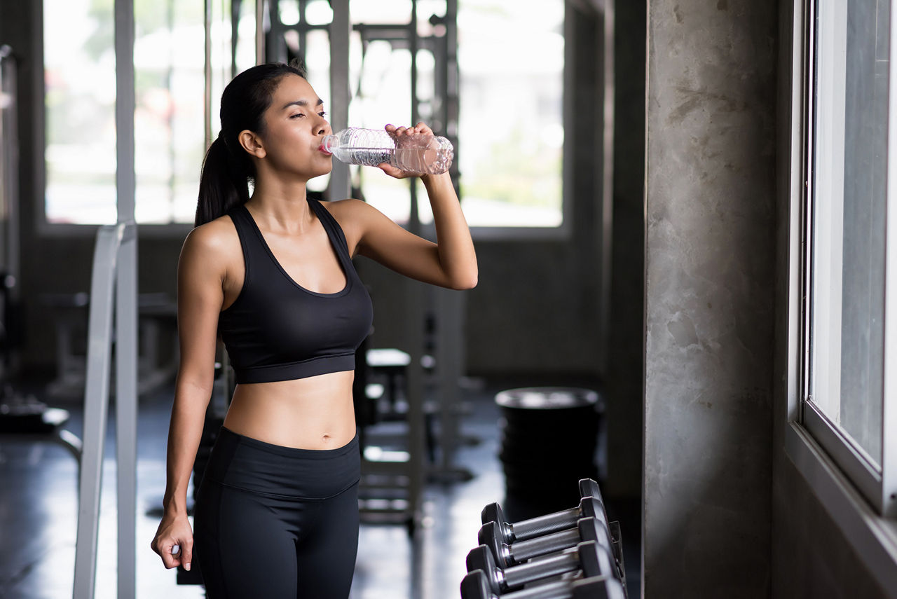 Woman drinking water