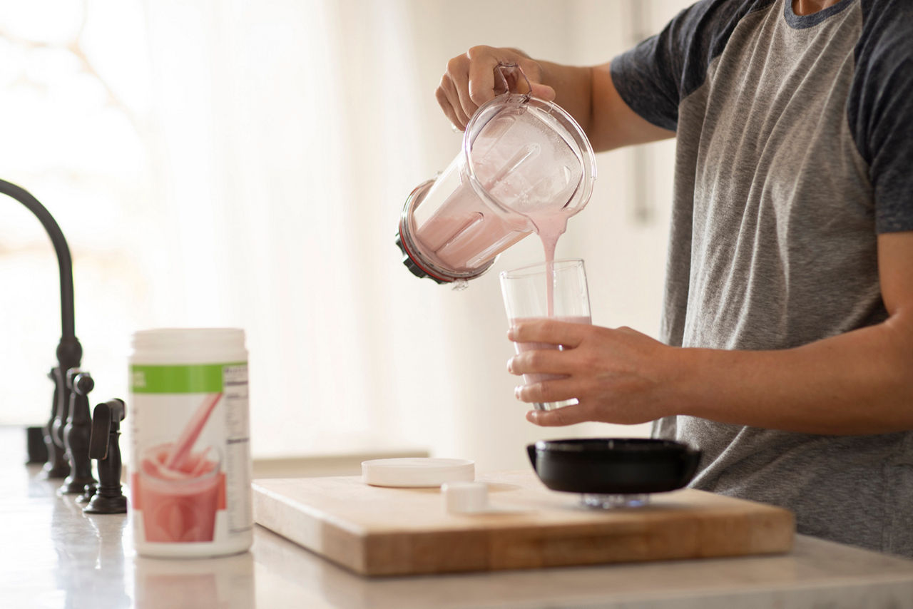 Woman drinking shakes