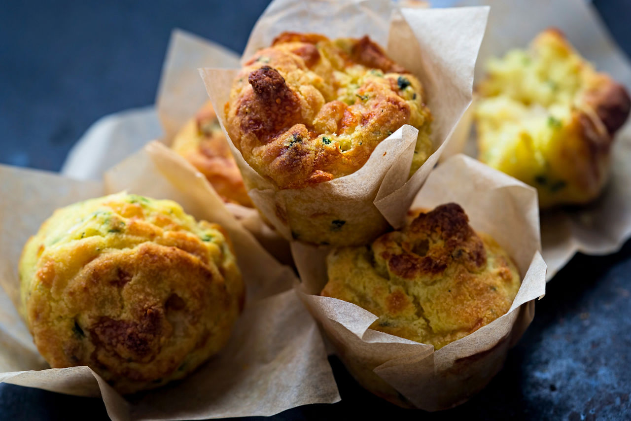 Onion and cheese muffins