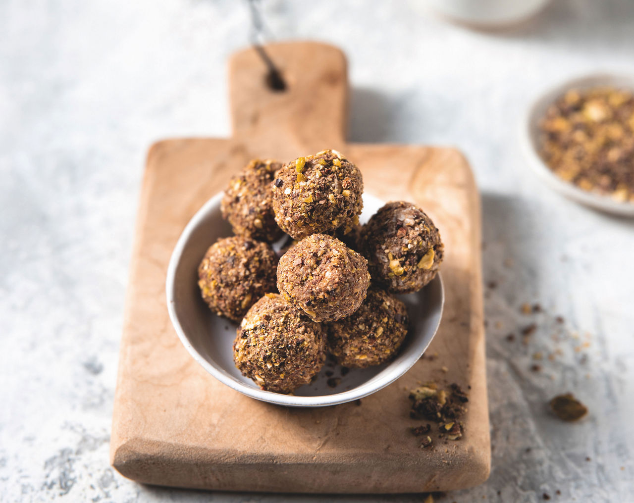 A bowl of oat power balls