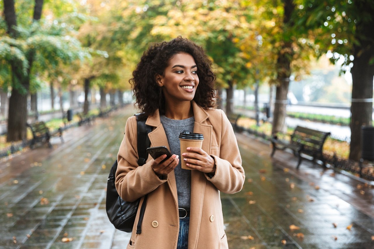 Woman on a walk outdoors