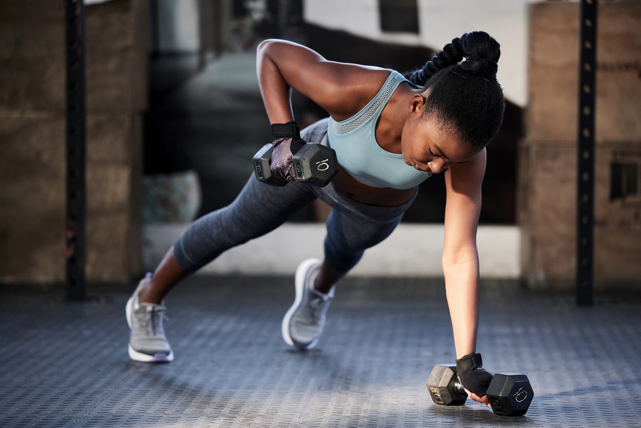 Woman working out in the gym