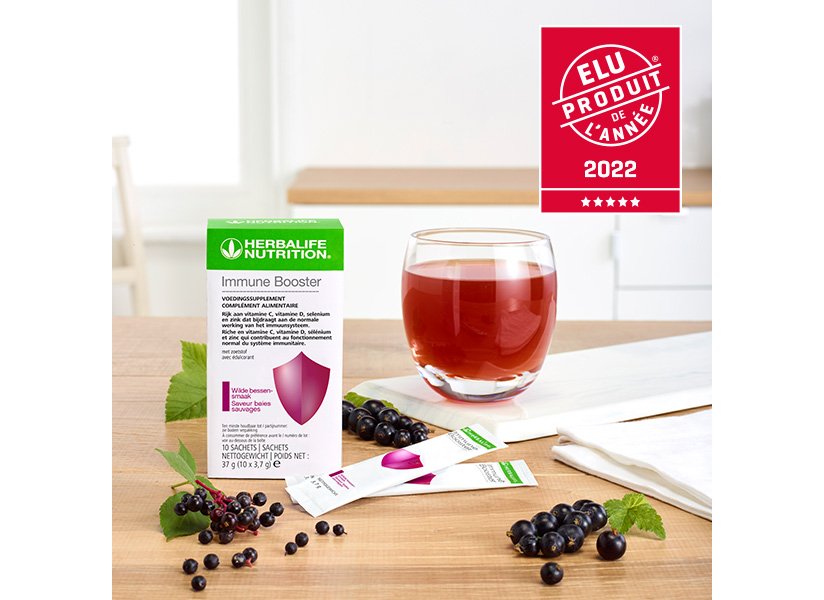 Immune Booster d'Herbalife Nutrition a remportÃ© lâemblÃ©matique Concours Elu Produit de lâAnnÃ©e 2022. 
