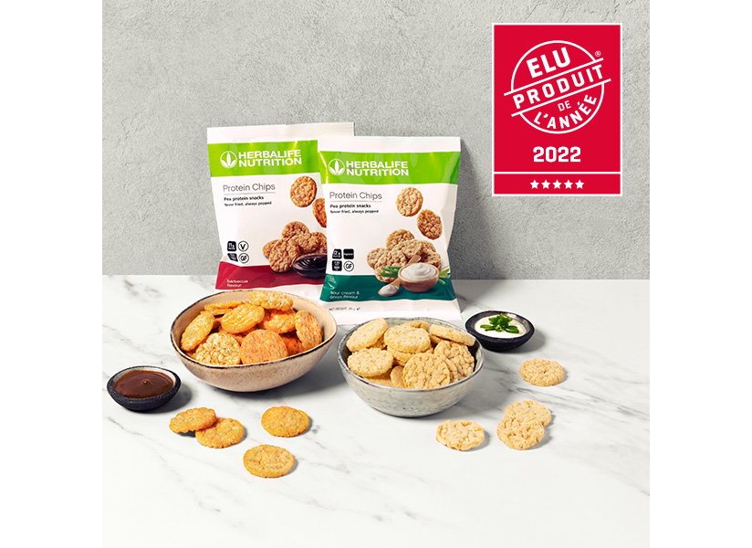 Les Chips ProtÃ©inÃ©es Herbalife Nutrition ont remportÃ© lâemblÃ©matique Concours Elu Produit de lâAnnÃ©e 2022. 