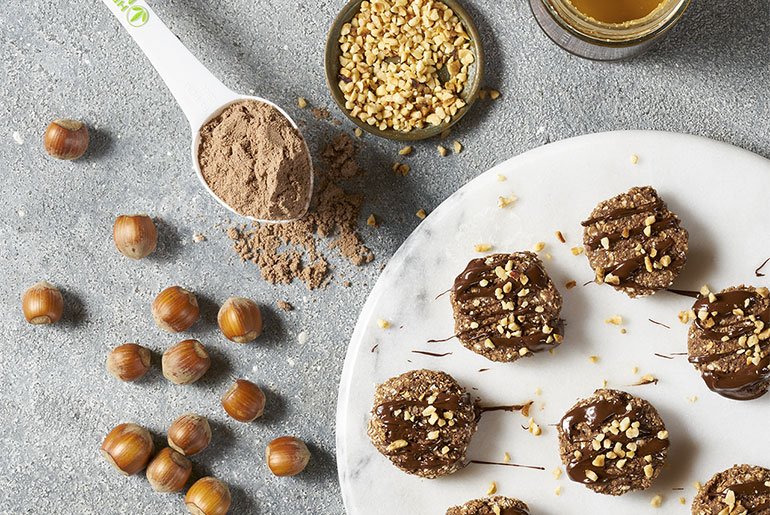 Recept fÃ¶r rÃ¥a, hÃ¤lsosamma kakor med choklad och hasselnÃ¶t