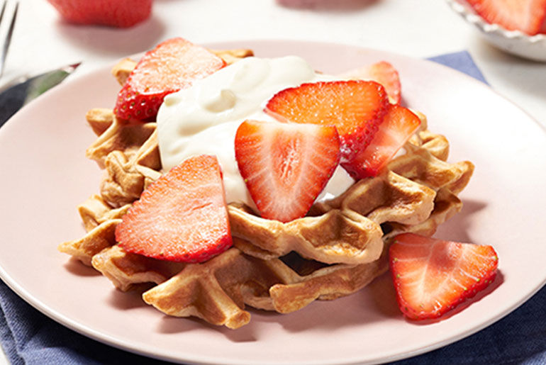 Strawberry Delight Protein Waffles