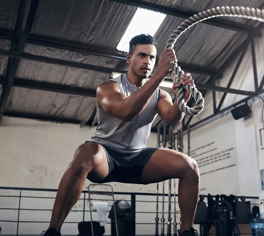 Man working out in the gym