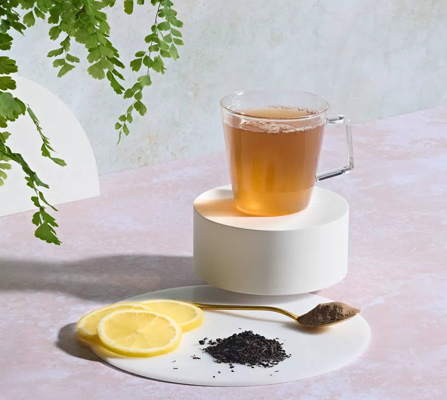 Instant Herbal Beverage Tea Extract Lemon - prepared product