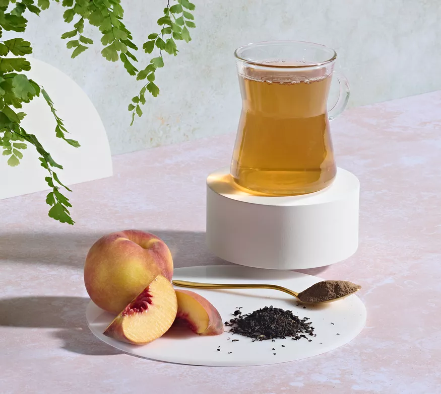 Instant Herbal Beverage Tea Extract Peach - prepared product